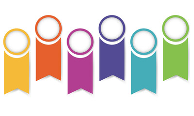 Infographic Banner Ribbon Template White Background With Gradient Mesh, Vector Illustration