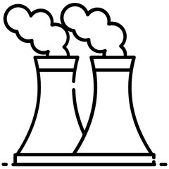 
Chimney with smoke depicting environmental pollution, powerhouse icon in style
