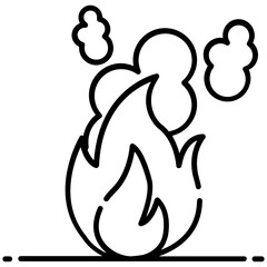 
Icon of fire smoke, vector of burning fire in editable style 
