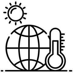 
Summer temperature, global warming in trendy vector   
