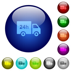 24 hour delivery truck color glass buttons
