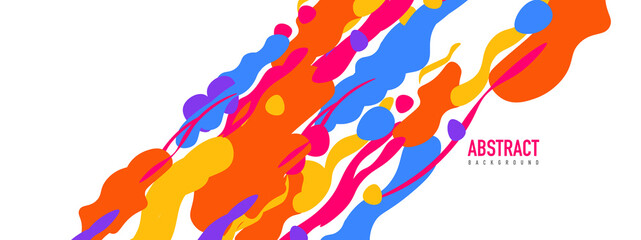 Trendy liquid style shapes abstract design, dynamic vector background for placards, brochures, posters, web landing pages, covers or banners