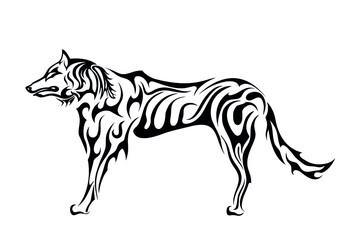 eskimo dog abstract tattoo sticker symbol