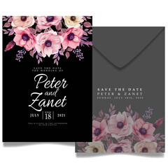 elegant floral wedding event invitation card editable template