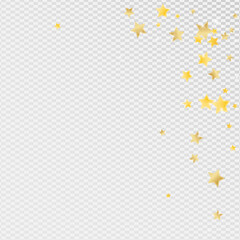 Fototapeta premium Yellow Glamour Stars Vector Transparent 