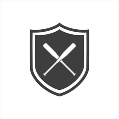 Fototapeta premium Set line Shield, Baseball bat EPS10 Vector