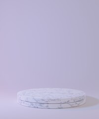 Marble podiums white background. Abstract minimal scene with geometrical. Modern pedestal show cosmetic products presentation. Mock up design empty space. studio platform template. 3d render
