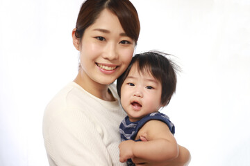 笑顔の親子