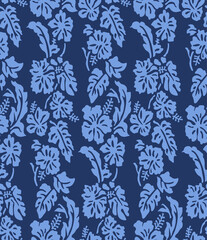 Japanese Hawaiian Flower Vector Seamless Pattern