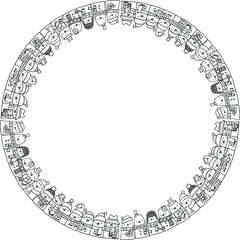Vector Snowman pattern circle  background