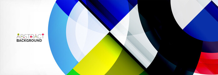 Obraz premium Round shapes, triangles and circles. Modern abstract background