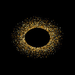 Gold Polka Abstract Black Background. Transparent 