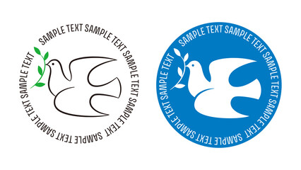 平和の象徴、白い鳩のロゴ