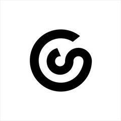 Circular letter sc logo, Circular letter cs logo design vector illustration abstract, circular letter sc logo design template vector image