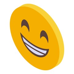 Digital emoji icon. Isometric of digital emoji vector icon for web design isolated on white background