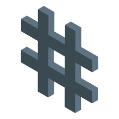 Digital detox hashtag icon. Isometric of digital detox hashtag vector icon for web design isolated on white background