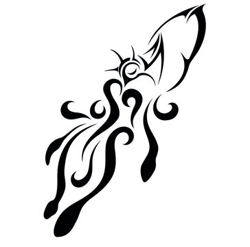 squid octopus deep sea monster abstract tattoo sticker