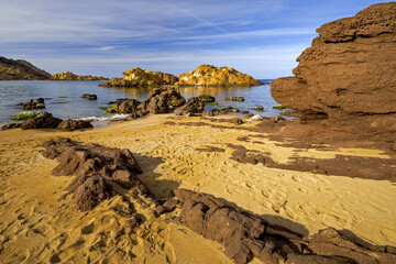 Playa de Cala Pregonda. Tramuntana. Menorca. Islas Baleares.España.