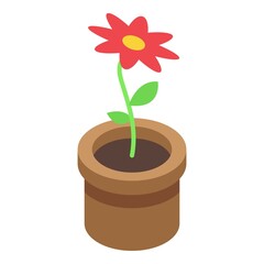 Room plant pot icon. Isometric of room plant pot vector icon for web design isolated on white background