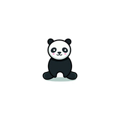 cute panda character designs with various expressions. panda logo. vector illustration.