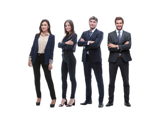 Obraz premium group of young successful entrepreneurs standing in a row