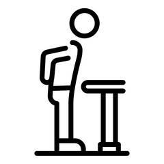 Handicapped man icon. Outline handicapped man vector icon for web design isolated on white background