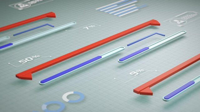 project manager software, futuristic interface, gantt chart (3d render)