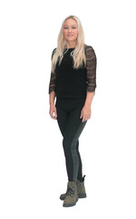 Fototapeta premium in full growth. young blonde woman in casual clothes