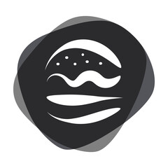 Burger icon. Gray vector sign isolated. Illustration symbol for fast food, hamburger, cheeseburger, snack, label, product design, menu, restaurant