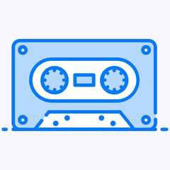 Fototapeta premium A magnetic tape for audio recording, cassette icon 