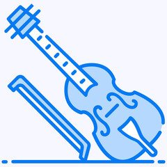 
A largest and lowest pitched bowed, string instrument, double bass icon
