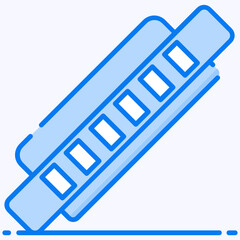 
Mouth organ musical instrument, flat icon of harmonica vector design 
