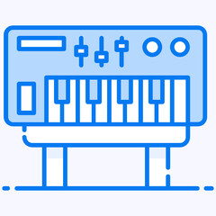 
A musical keyboard icon, flat design of piano 
