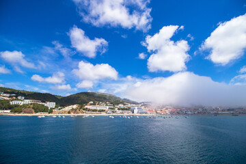 view of the sesimbra city and mountains