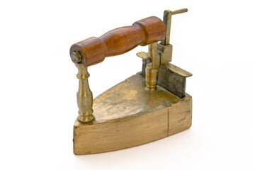 old iron isolated on white background