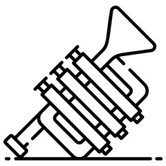 
Music instrument, trumpet icon in design 
