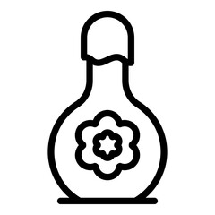 Flower essential oil icon. Outline flower essential oil vector icon for web design isolated on white background