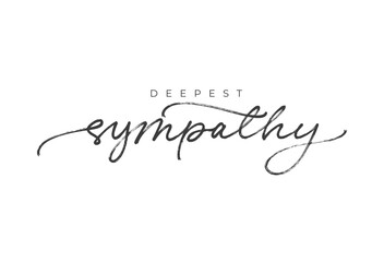 With sympathy hand drawn vector calligraphy. Ink brush black paint lettering isolated on white background. Modern phrase handwritten vector calligraphy. Postcard, greeting card, t shirt print. - obrazy, fototapety, plakaty