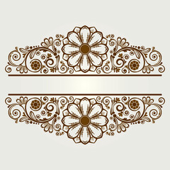 abstract floral ornament with decorative flowers for design