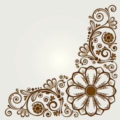 abstract floral ornament with decorative flowers for design