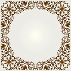 abstract floral ornament with decorative flowers for design