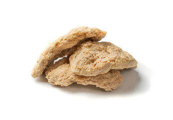 Raw Dehydrated Soy Meat or Soya Chunks Isolated
