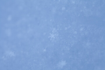 beautiful snowy winter natural blue background with snowflake