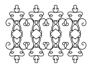 Obraz premium black and white ornament. ornate frame, brushes. coloring book, template.