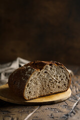 Homemade bread with cranberry and pine nuts