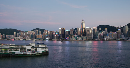 Obraz premium Hong Kong landmark at sunset