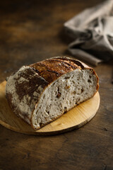 Homemade bread with cranberry and pine nuts