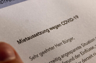 Brief "Mietaussetzung wegen COVID-19"