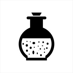 Black Bottle with potions.Flat design