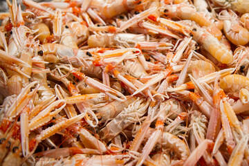 gamberoni, mercato del pesce